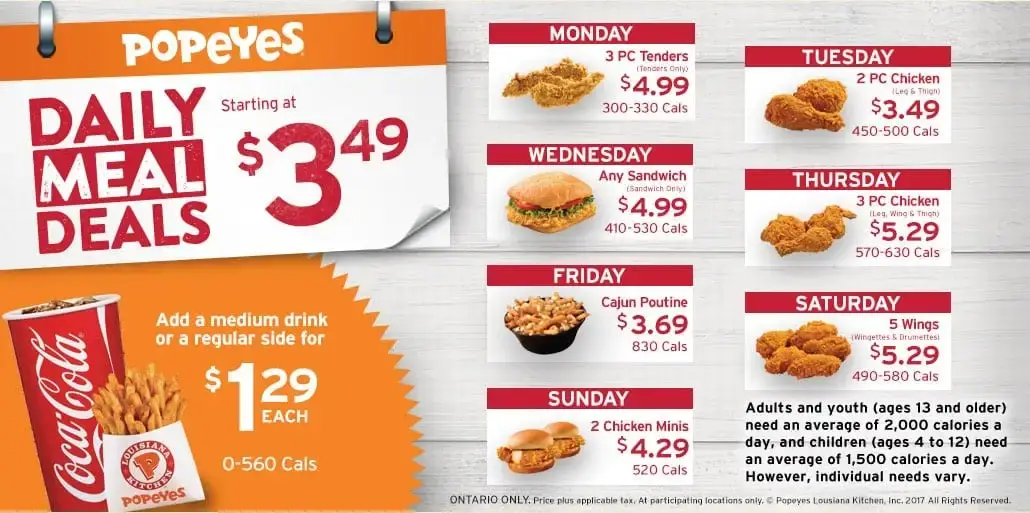 Popeyes Daily Specials (Updated Ranked)