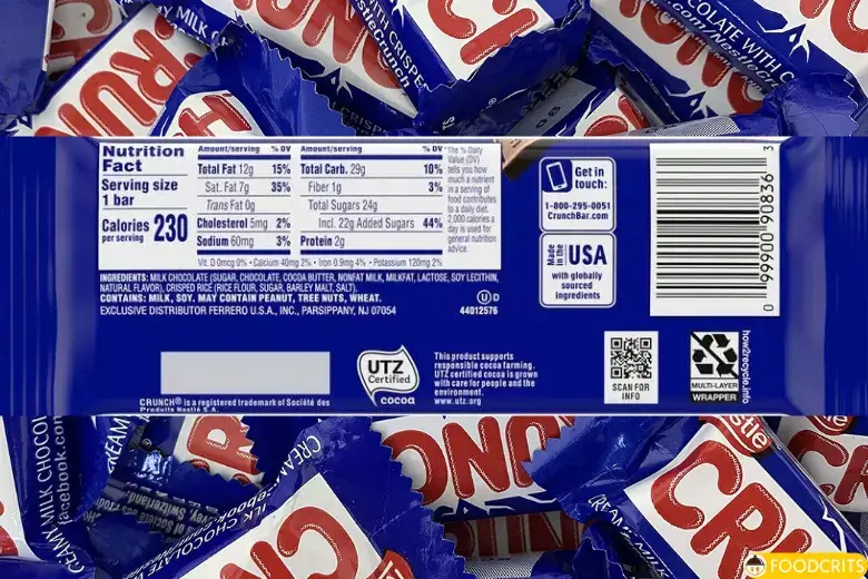 nutritional value of crunch bar ingredients